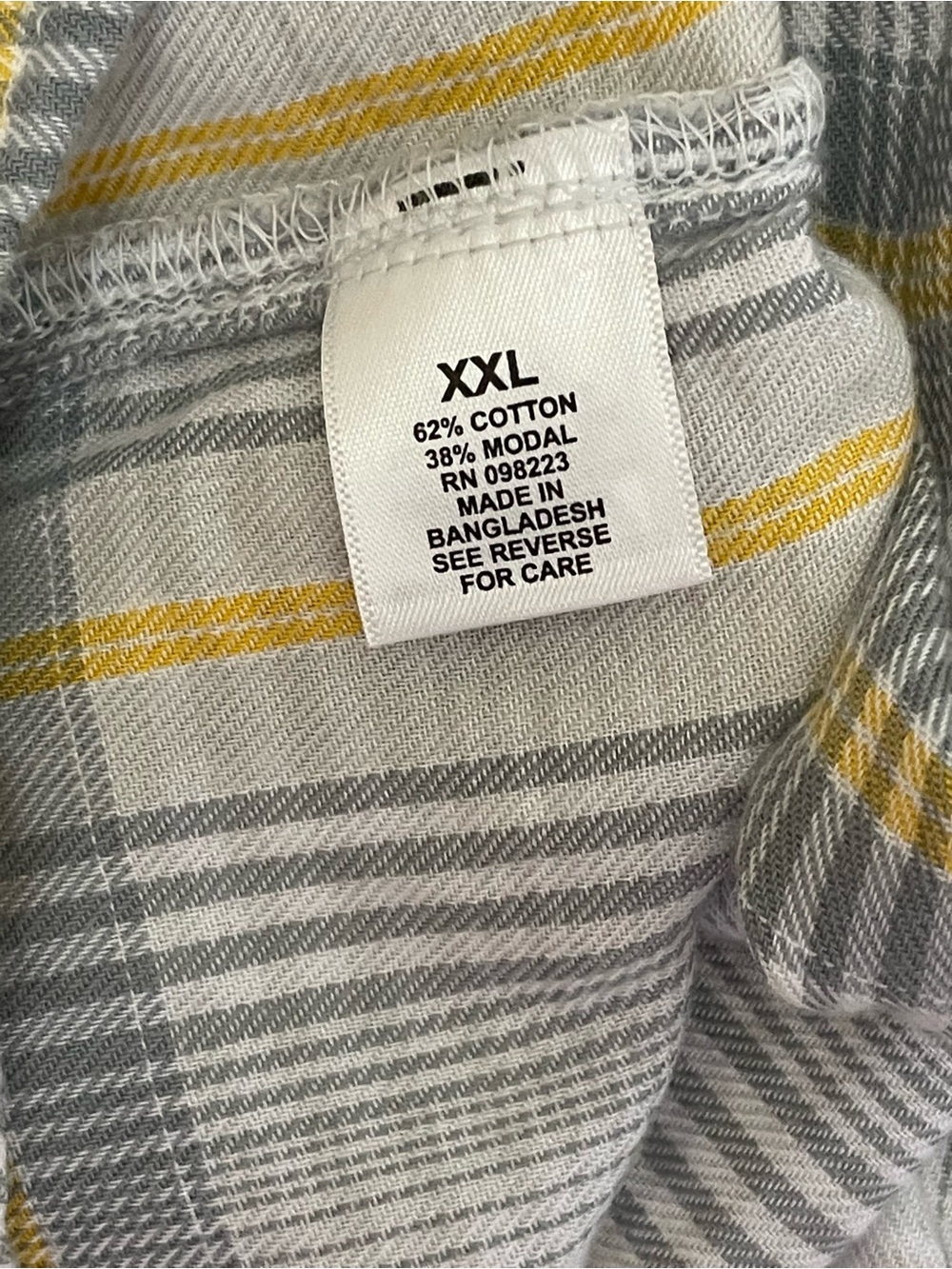 Magellan Outdoors Yellow Gray Plaid Boyfriend Shirt Size XXL - Picture 4 of 11